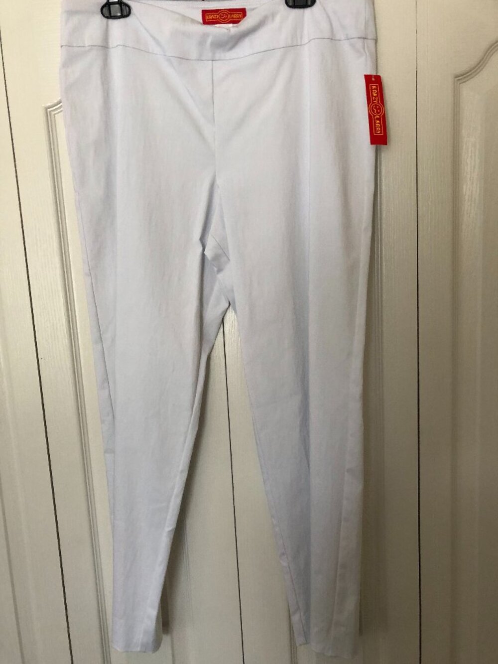 Krazy Larry Pull On Slimming White Pant Size 16 NWT